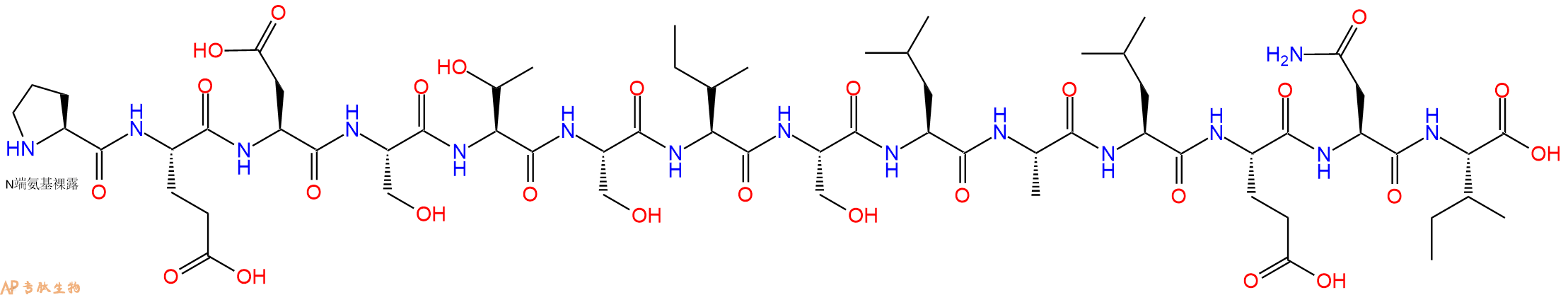 专肽生物产品H2N-Pro-Glu-Asp-Ser-Thr-Ser-Ile-Ser-Leu-Ala-Leu-Glu-Asn-Ile-OH