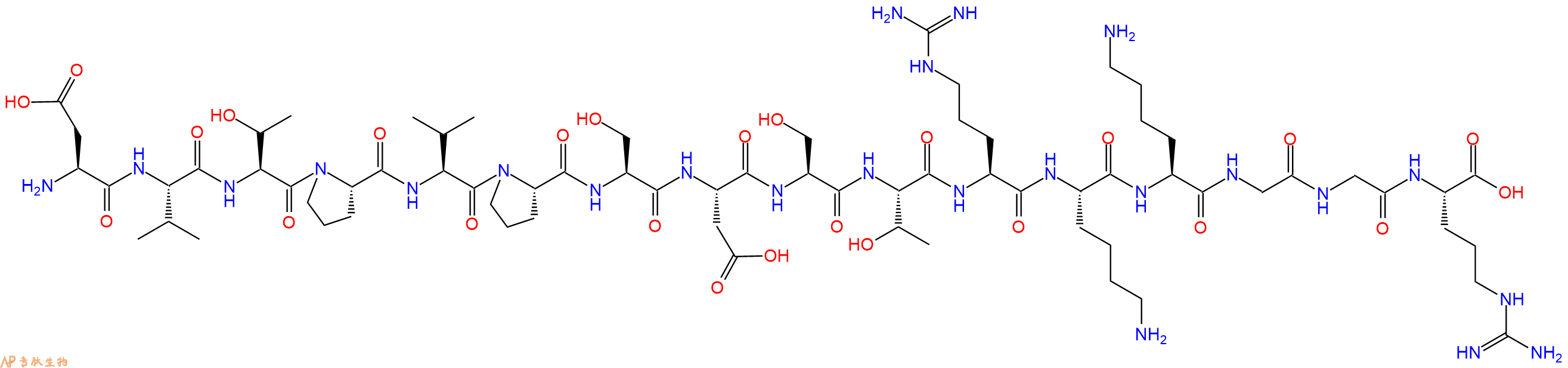 专肽生物产品H2N-Asp-Val-Thr-Pro-Val-Pro-Ser-Asp-Ser-Thr-Arg-Lys-Lys-Gly-Gly-Arg-OH