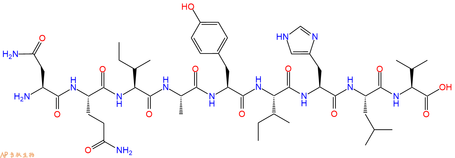专肽生物产品H2N-Asn-Gln-Ile-Ala-Tyr-Ile-His-Leu-Val-OH