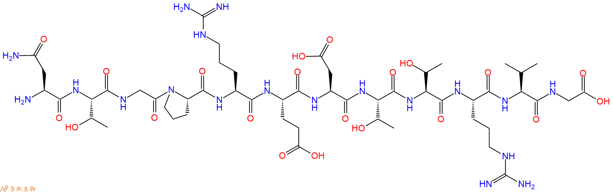 专肽生物产品H2N-Asn-Thr-Gly-Pro-Arg-Glu-Asp-Thr-Thr-Arg-Val-Gly-OH