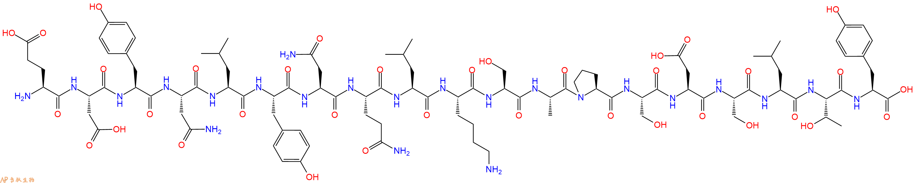 专肽生物产品H2N-Glu-Asp-Tyr-Asn-Leu-Tyr-Asn-Gln-Leu-Lys-Ser-Ala-Pro-Ser-Asp-Ser-Leu-Thr-Tyr-OH