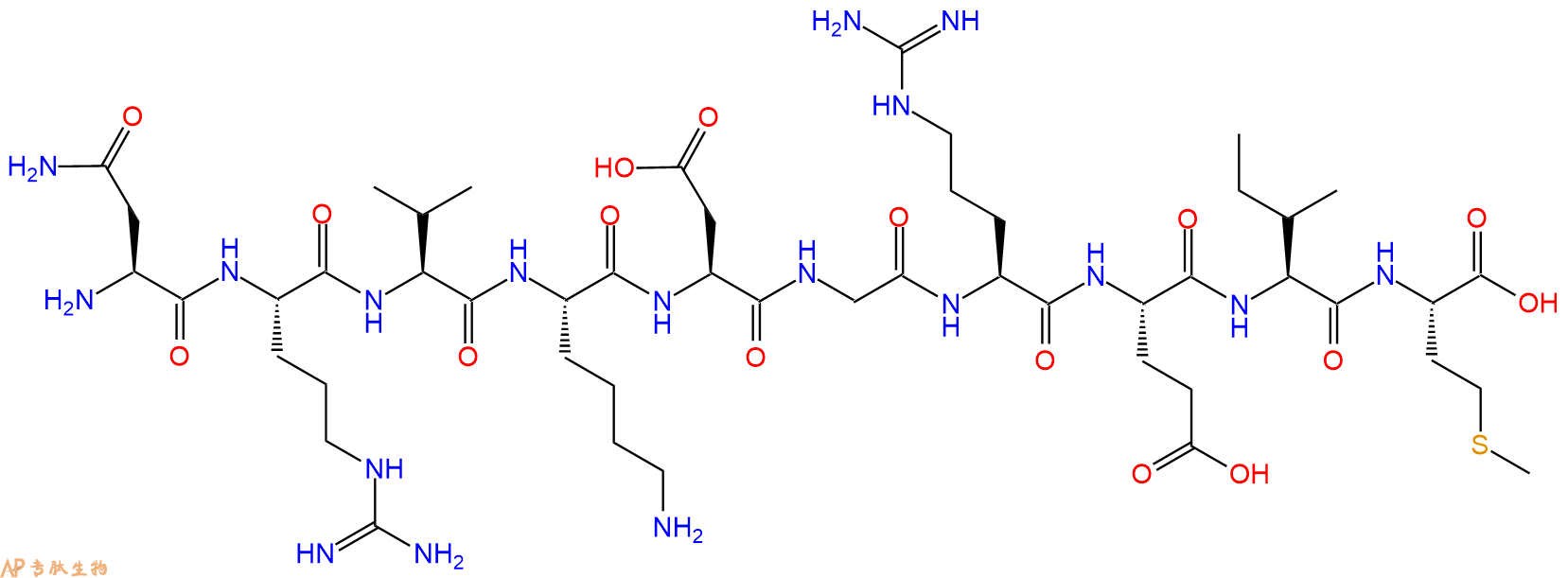 专肽生物产品H2N-Asn-Arg-Val-Lys-Asp-Gly-Arg-Glu-Ile-Met-OH