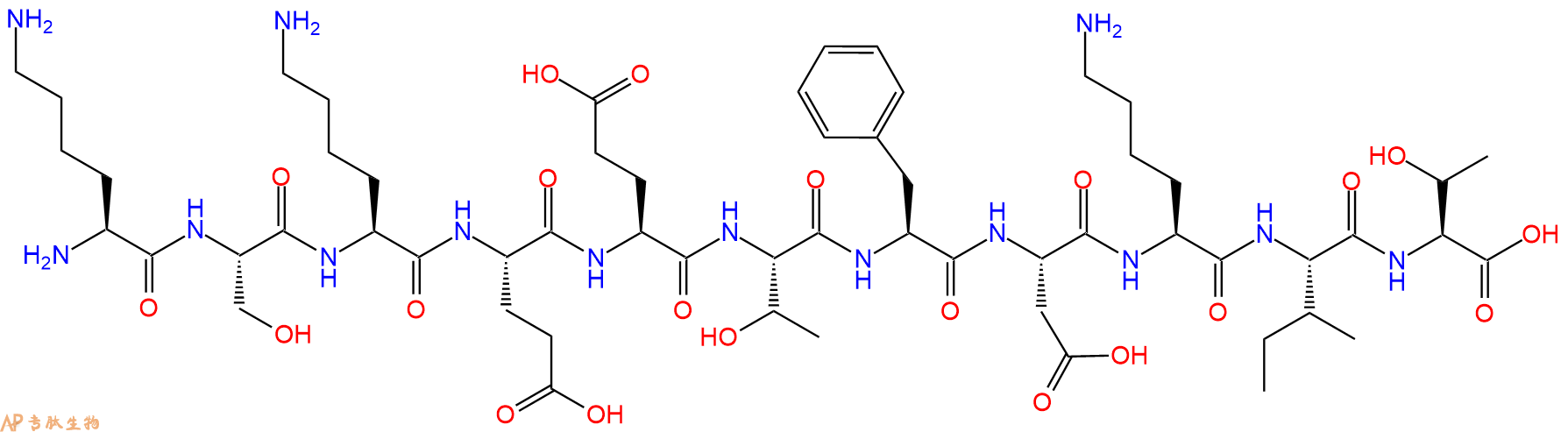 专肽生物产品H2N-Lys-Ser-Lys-Glu-Glu-Thr-Phe-Asp-Lys-Ile-Thr-OH