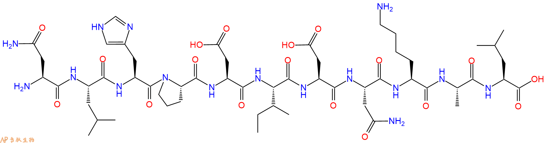 专肽生物产品H2N-Asn-Leu-His-Pro-Asp-Ile-Asp-Asn-Lys-Ala-Leu-OH