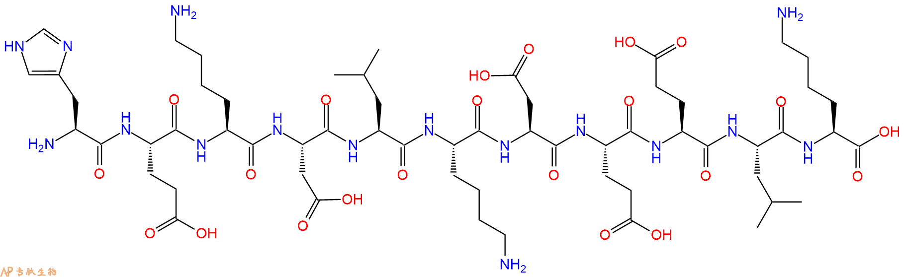 专肽生物产品H2N-His-Glu-Lys-Asp-Leu-Lys-Asp-Glu-Glu-Leu-Lys-OH