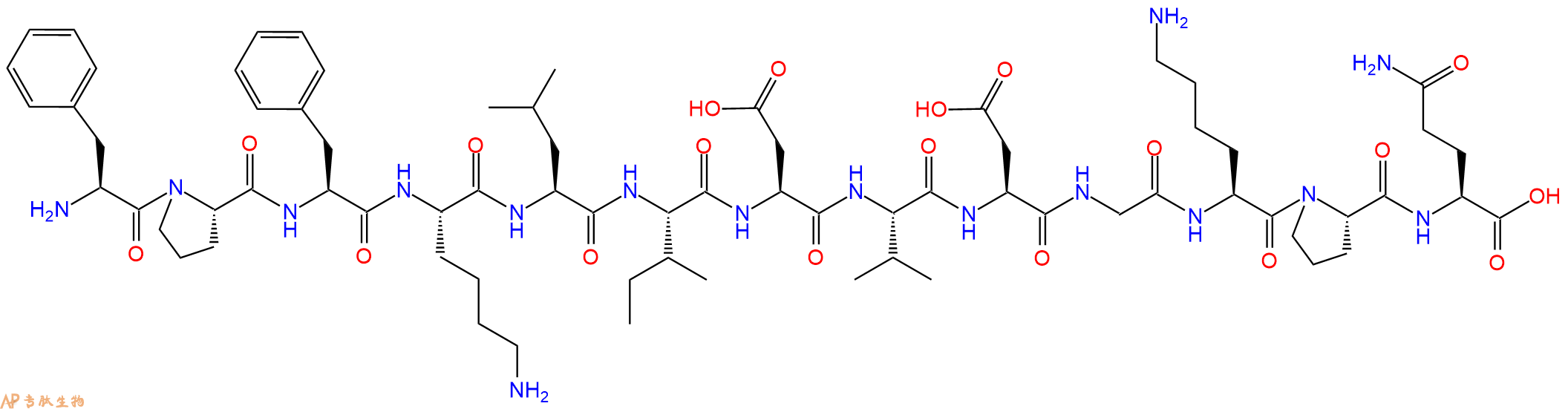 专肽生物产品H2N-Phe-Pro-Phe-Lys-Leu-Ile-Asp-Val-Asp-Gly-Lys-Pro-Gln-OH
