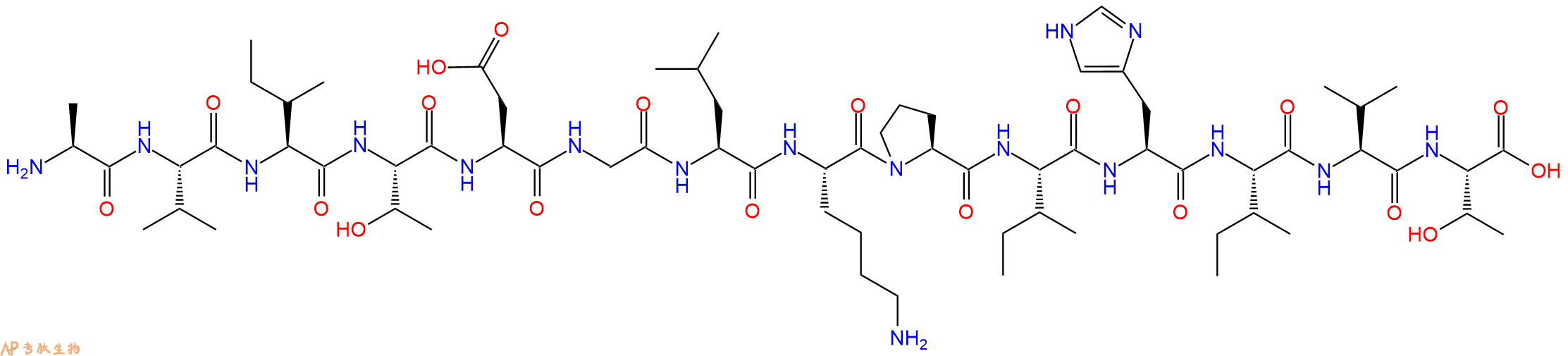 专肽生物产品H2N-Ala-Val-Ile-Thr-Asp-Gly-Leu-Lys-Pro-Ile-His-Ile-Val-Thr-OH