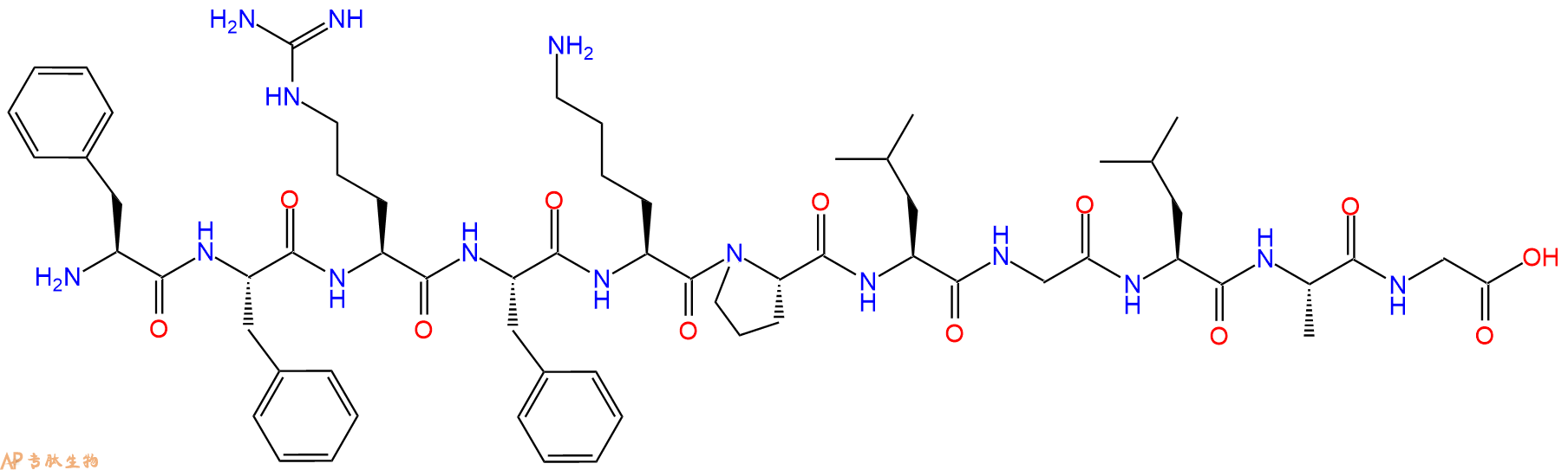 专肽生物产品H2N-Phe-Phe-Arg-Phe-Lys-Pro-Leu-Gly-Leu-Ala-Gly-OH