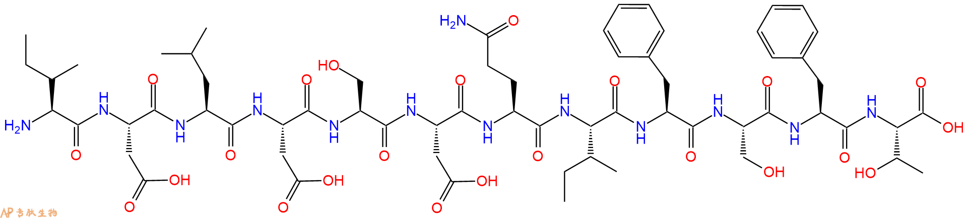 专肽生物产品H2N-Ile-Asp-Leu-Asp-Ser-Asp-Gln-Ile-Phe-Ser-Phe-Thr-OH