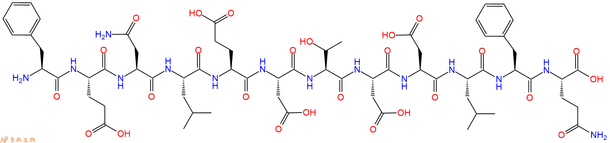 专肽生物产品H2N-Phe-Glu-Asn-Leu-Glu-Asp-Thr-Asp-Asp-Leu-Phe-Gln-OH