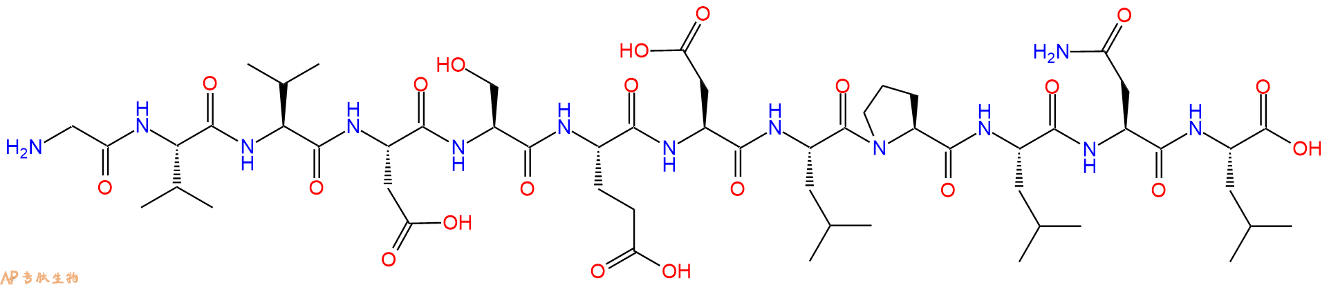 专肽生物产品H2N-Gly-Val-Val-Asp-Ser-Glu-Asp-Leu-Pro-Leu-Asn-Leu-OH