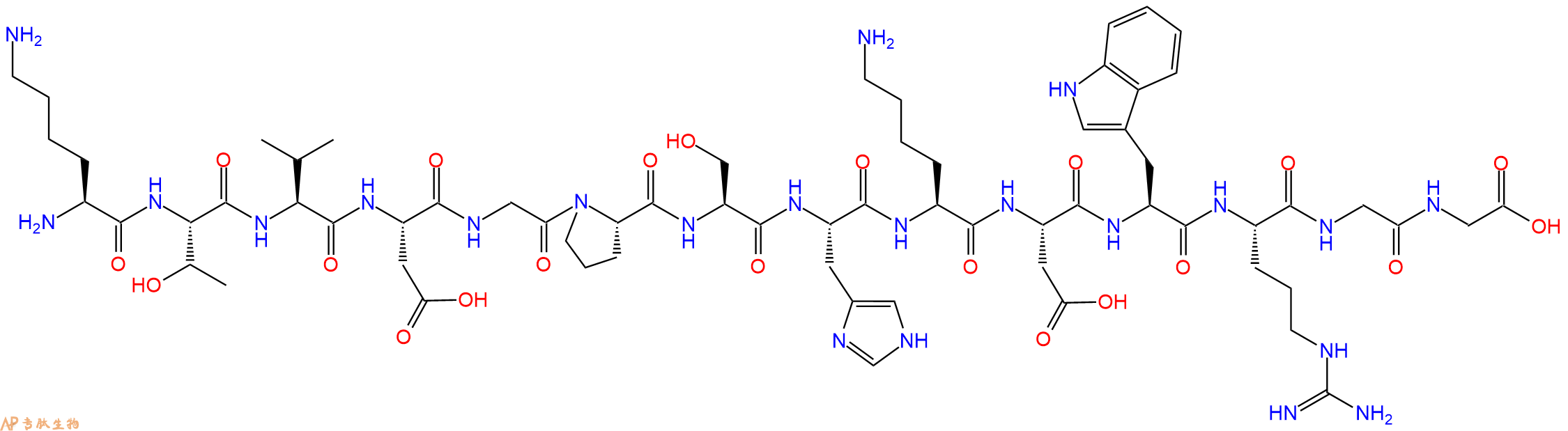 专肽生物产品H2N-Lys-Thr-Val-Asp-Gly-Pro-Ser-His-Lys-Asp-Trp-Arg-Gly-Gly-OH