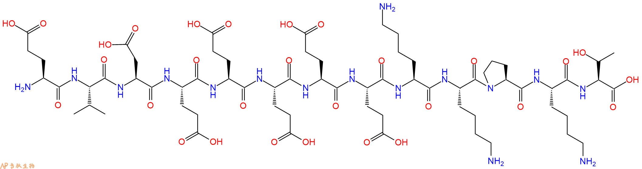 专肽生物产品H2N-Glu-Val-Asp-Glu-Glu-Glu-Glu-Glu-Lys-Lys-Pro-Lys-Thr-OH