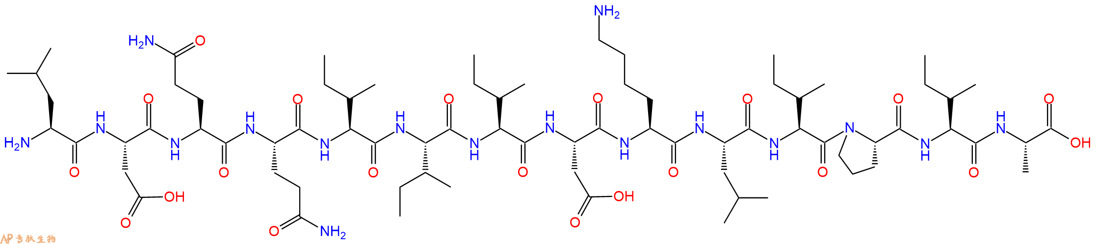 专肽生物产品H2N-Leu-Asp-Gln-Gln-Ile-Ile-Ile-Asp-Lys-Leu-Ile-Pro-Ile-Ala-OH