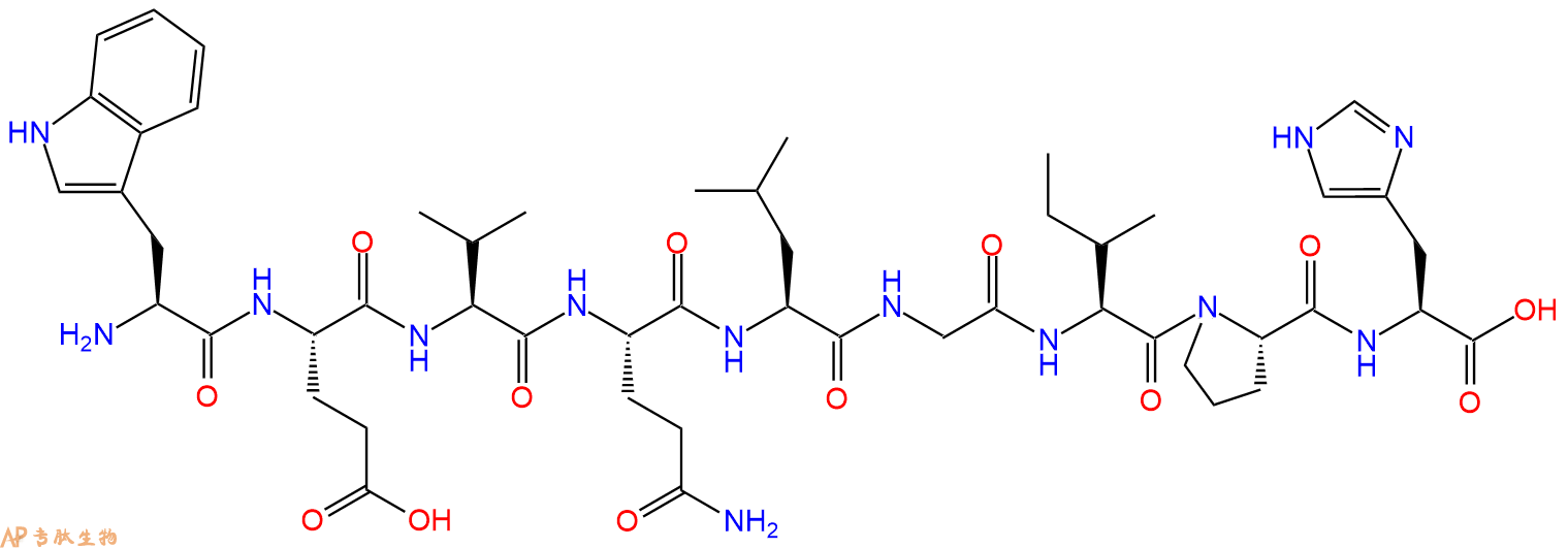 专肽生物产品H2N-Trp-Glu-Val-Gln-Leu-Gly-Ile-Pro-His-OH