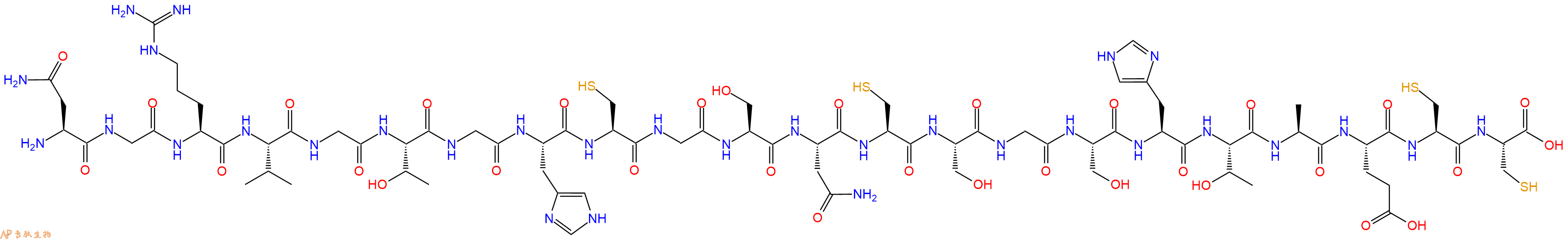 专肽生物产品H2N-Asn-Gly-Arg-Val-Gly-Thr-Gly-His-Cys-Gly-Ser-Asn-Cys-Ser-Gly-Ser-His-Thr-Ala-Glu-Cys-Cys-OH