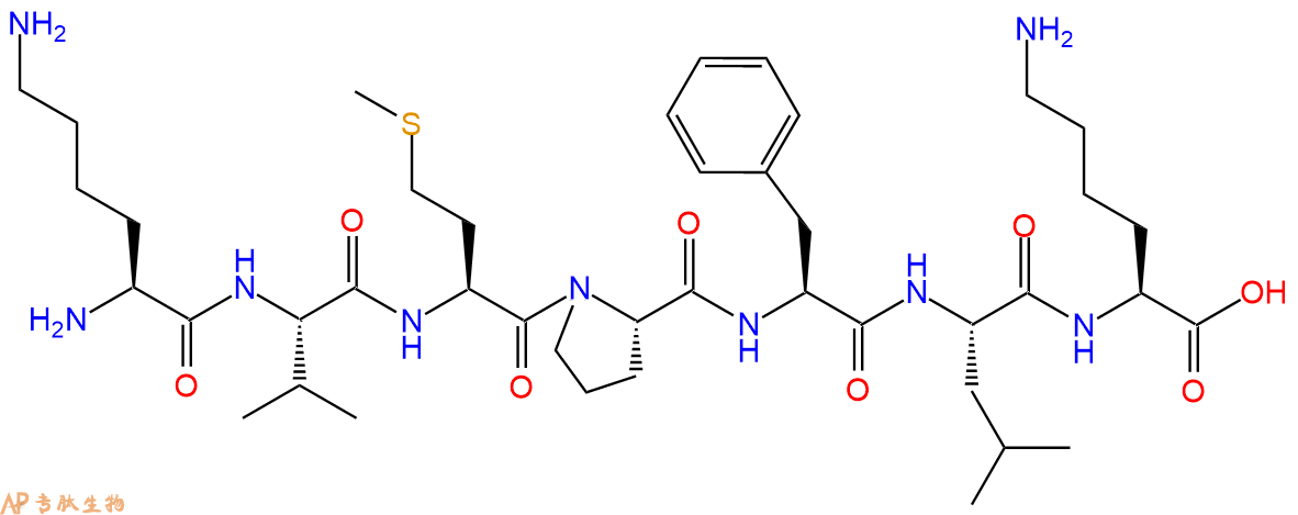 专肽生物产品H2N-Lys-Val-Met-Pro-Phe-Leu-Lys-OH