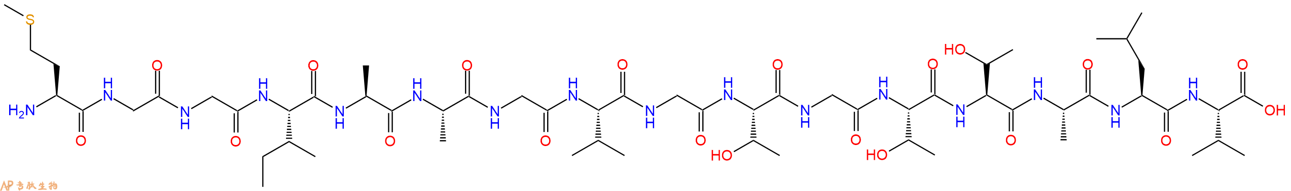 专肽生物产品H2N-Met-Gly-Gly-Ile-Ala-Ala-Gly-Val-Gly-Thr-Gly-Thr-Thr-Ala-Leu-Val-OH