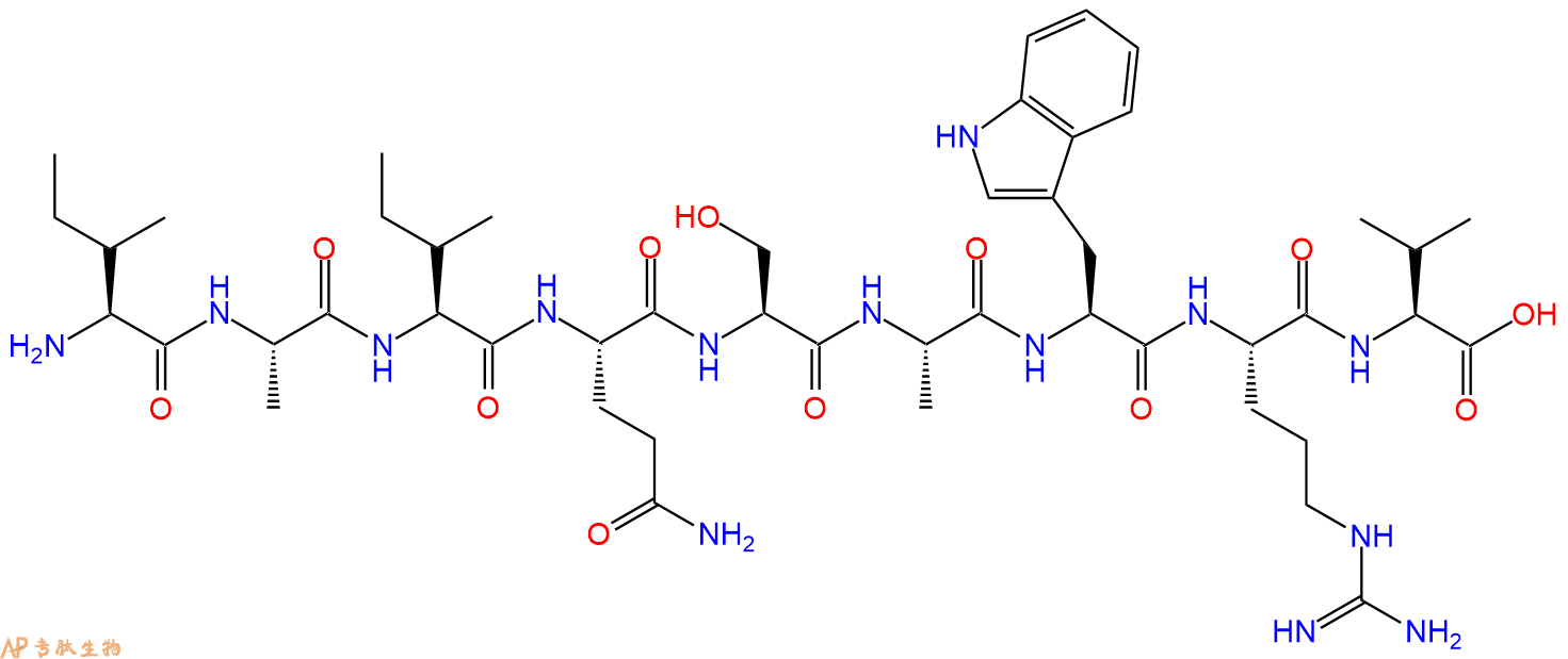 专肽生物产品H2N-Ile-Ala-Ile-Gln-Ser-Ala-Trp-Arg-Val-OH