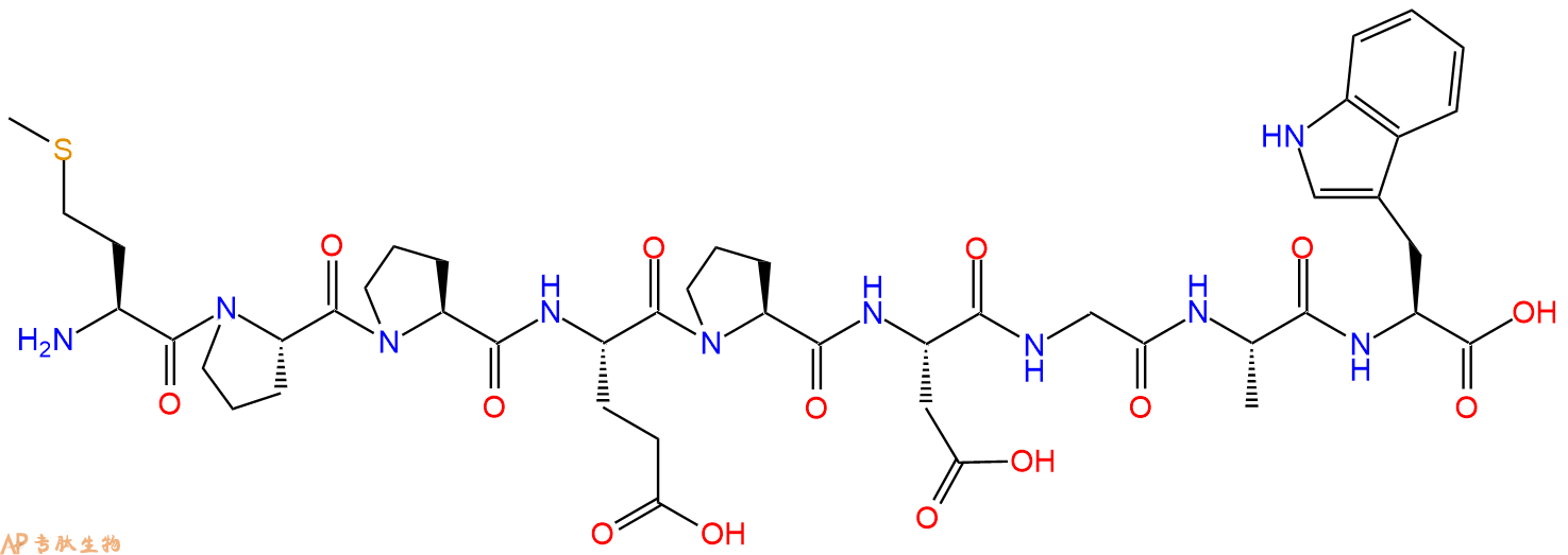专肽生物产品H2N-Met-Pro-Pro-Glu-Pro-Asp-Gly-Ala-Trp-OH