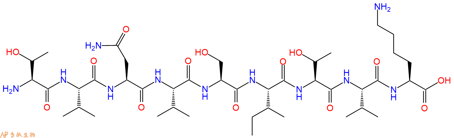 专肽生物产品H2N-Thr-Val-Asn-Val-Ser-Ile-Thr-Val-Lys-OH