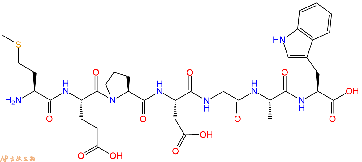 专肽生物产品H2N-Met-Glu-Pro-Asp-Gly-Ala-Trp-OH