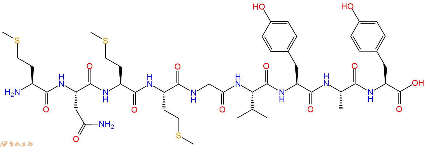 专肽生物产品H2N-Met-Asn-Met-Met-Gly-Val-Tyr-Ala-Tyr-OH