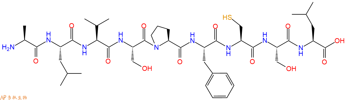 专肽生物产品H2N-Ala-Leu-Val-Ser-Pro-Phe-Cys-Ser-Leu-OH