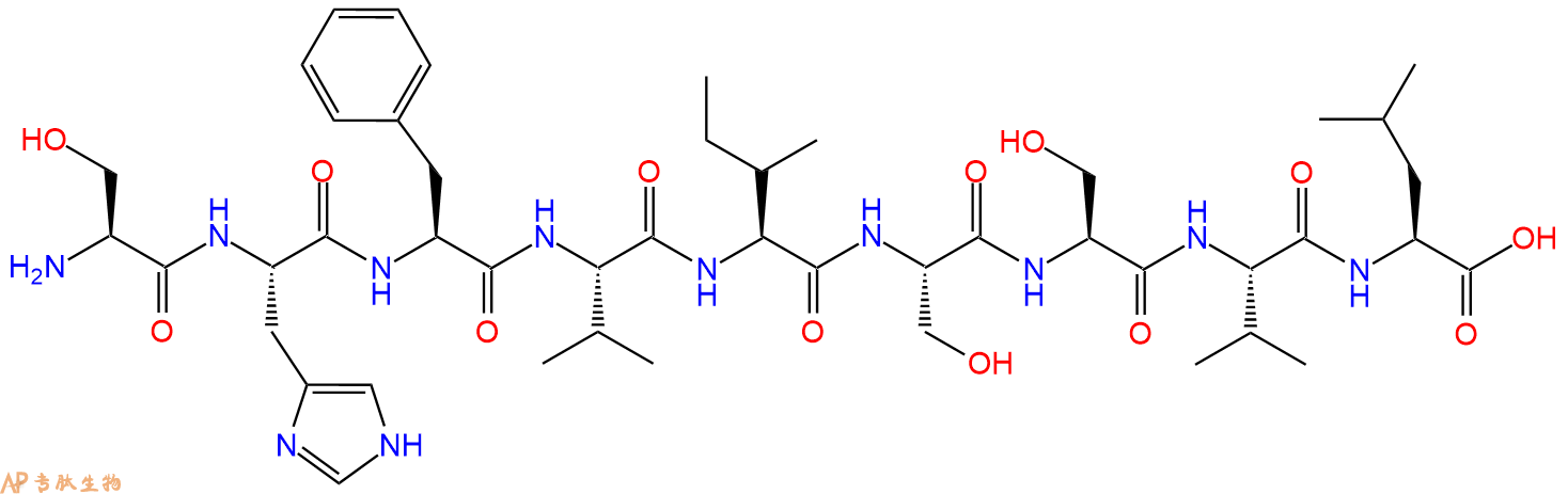 专肽生物产品H2N-Ser-His-Phe-Val-Ile-Ser-Ser-Val-Leu-OH