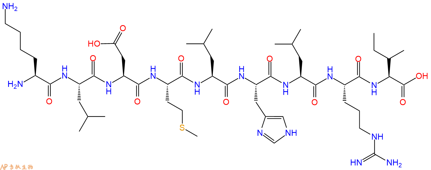 专肽生物产品H2N-Lys-Leu-Asp-Met-Leu-His-Leu-Arg-Ile-OH