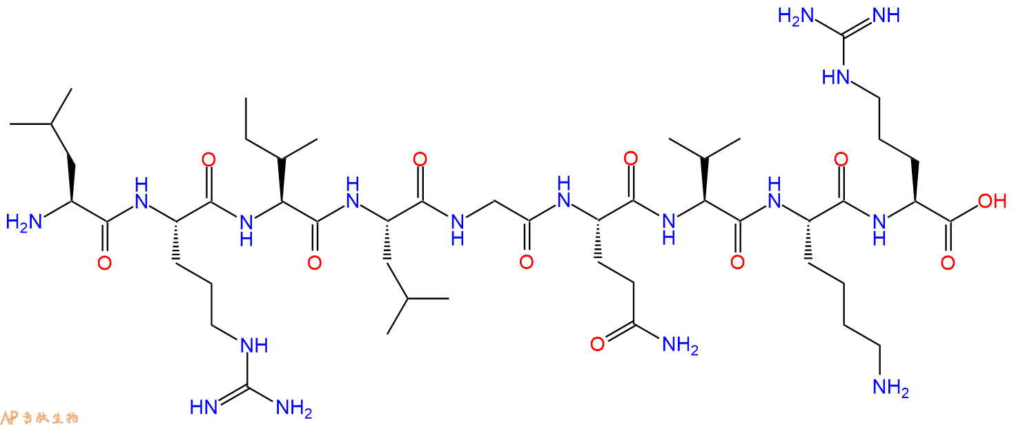 专肽生物产品H2N-Leu-Arg-Ile-Leu-Gly-Gln-Val-Lys-Arg-OH