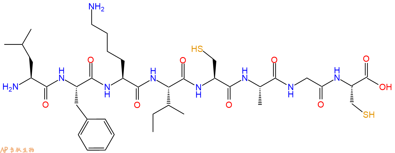 专肽生物产品H2N-Leu-Phe-Lys-Ile-Cys-Ala-Gly-Cys-OH