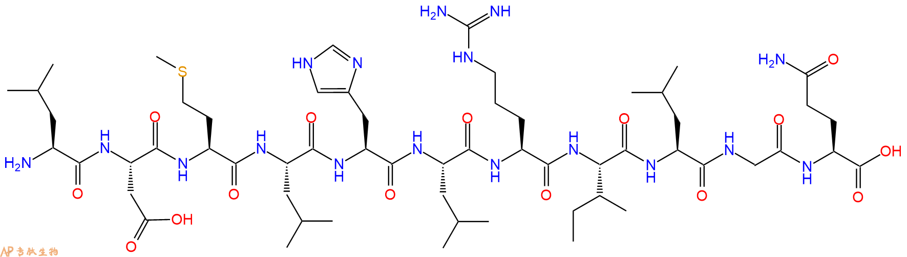 专肽生物产品H2N-Leu-Asp-Met-Leu-His-Leu-Arg-Ile-Leu-Gly-Gln-OH