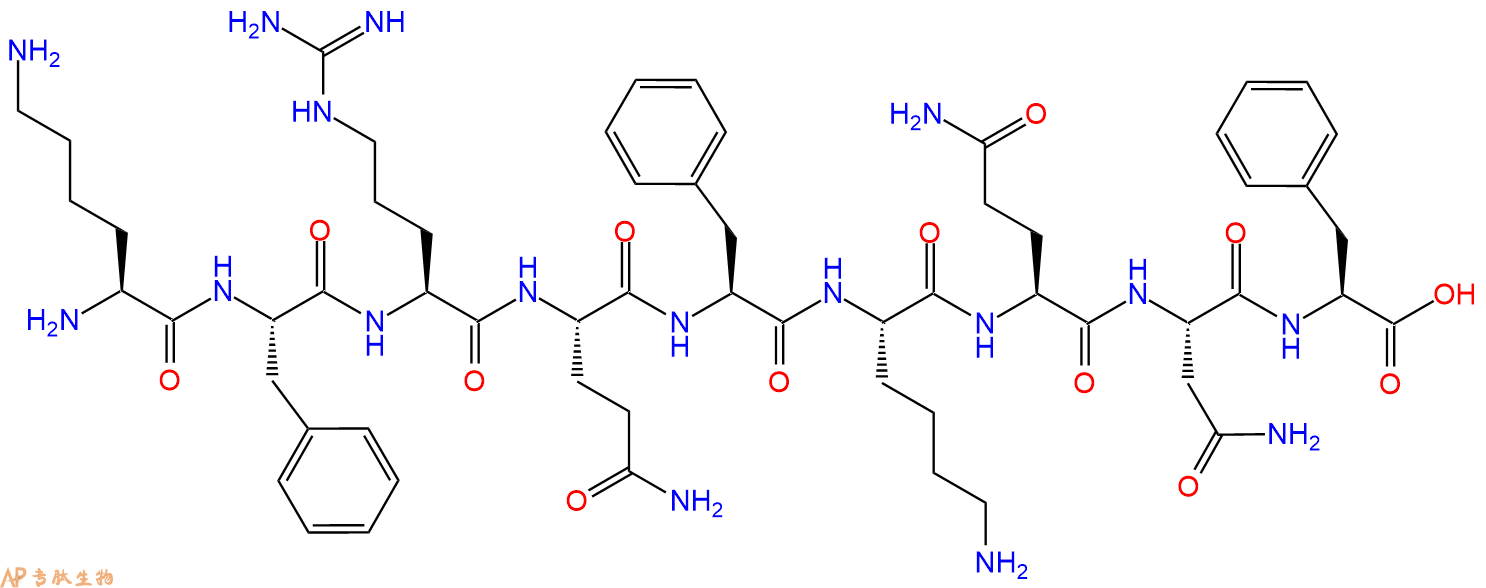 专肽生物产品H2N-Lys-Phe-Arg-Gln-Phe-Lys-Gln-Asn-Phe-OH