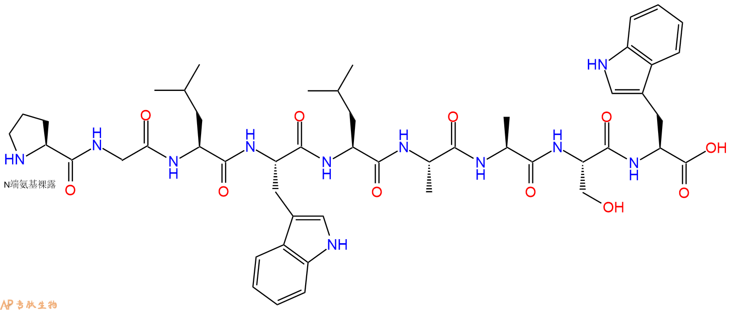 专肽生物产品H2N-Pro-Gly-Leu-Trp-Leu-Ala-Ala-Ser-Trp-OH