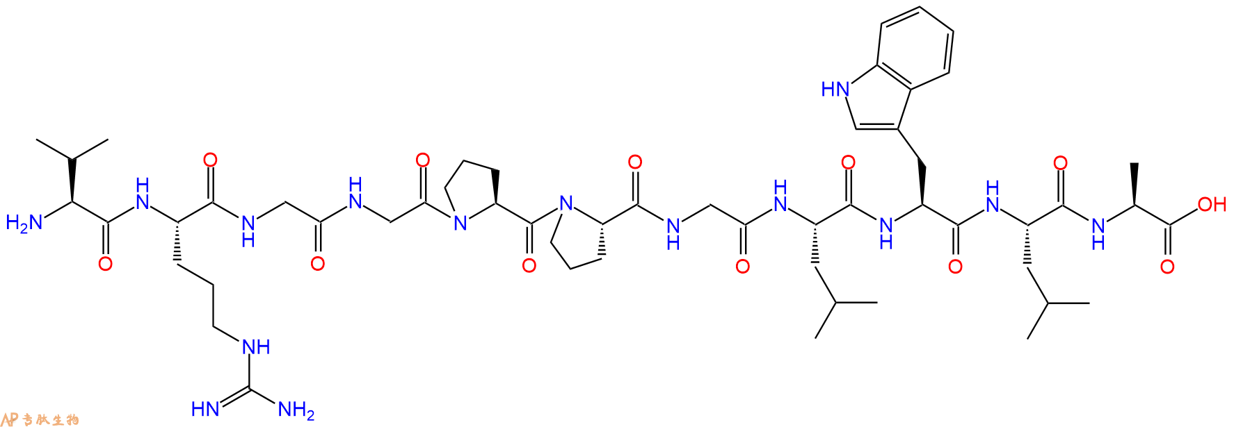 专肽生物产品H2N-Val-Arg-Gly-Gly-Pro-Pro-Gly-Leu-Trp-Leu-Ala-OH