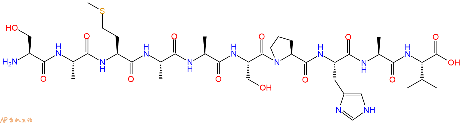 专肽生物产品H2N-Ser-Ala-Met-Ala-Ala-Ser-Pro-His-Ala-Val-OH