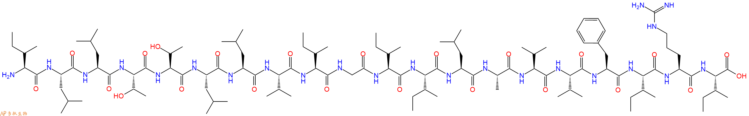 专肽生物产品H2N-Ile-Leu-Leu-Thr-Thr-Leu-Leu-Val-Ile-Gly-Ile-Ile-Leu-Ala-Val-Val-Phe-Ile-Arg-Ile-OH