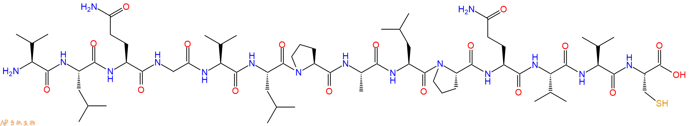 专肽生物产品H2N-Val-Leu-Gln-Gly-Val-Leu-Pro-Ala-Leu-Pro-Gln-Val-Val-Cys-OH