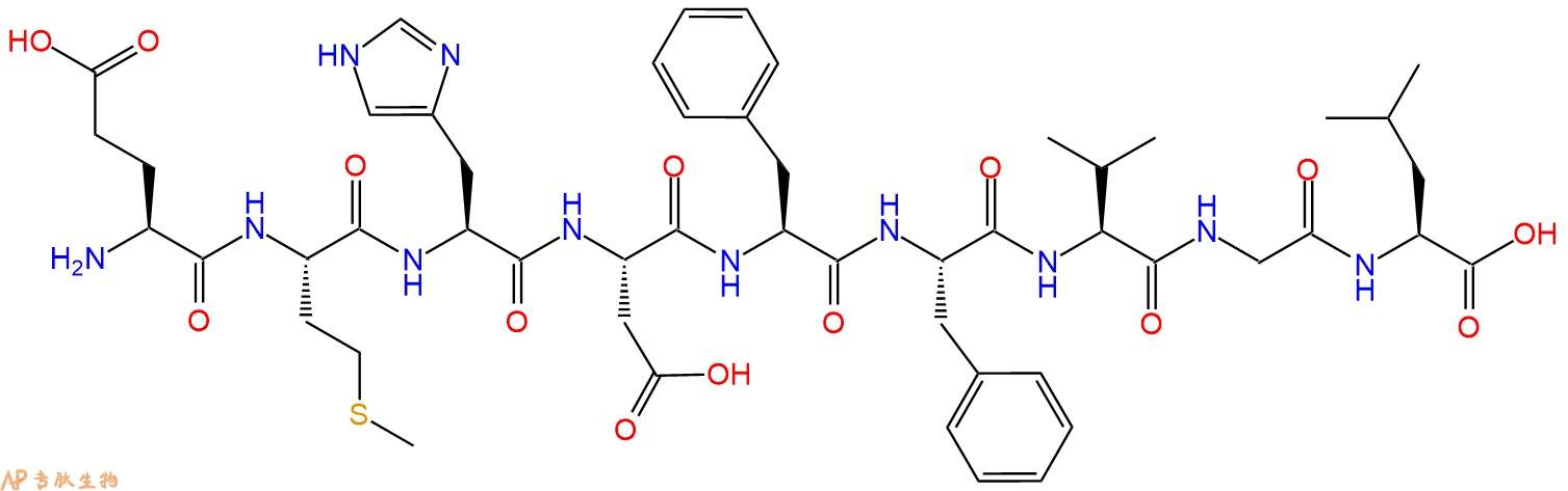 专肽生物产品H2N-Glu-Met-His-Asp-Phe-Phe-Val-Gly-Leu-OH