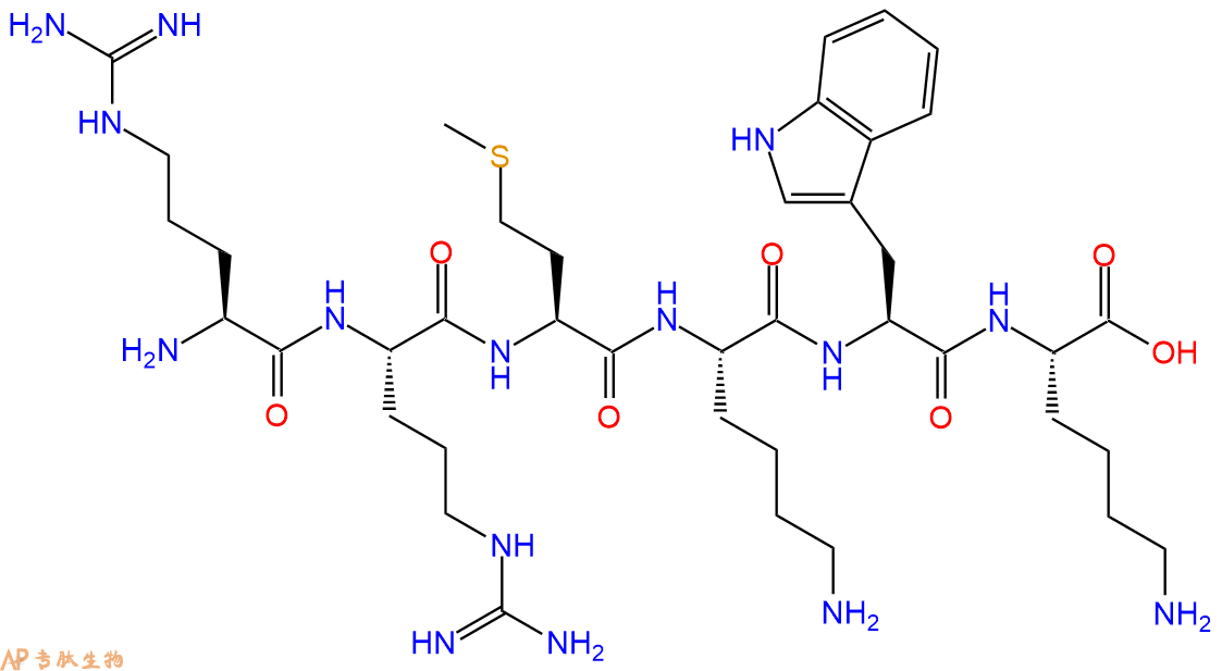 专肽生物产品H2N-Arg-Arg-Met-Lys-Trp-Lys-OH