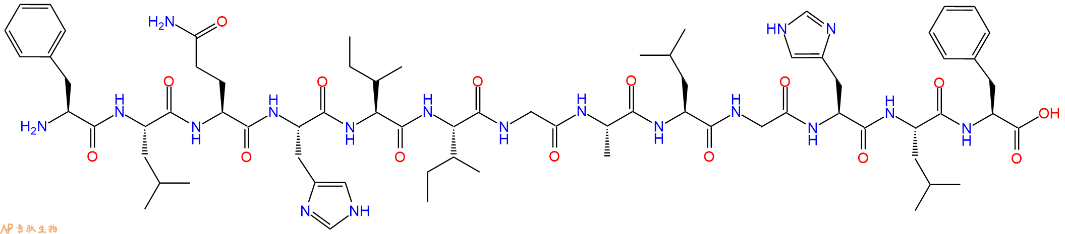 专肽生物产品H2N-Phe-Leu-Gln-His-Ile-Ile-Gly-Ala-Leu-Gly-His-Leu-Phe-OH