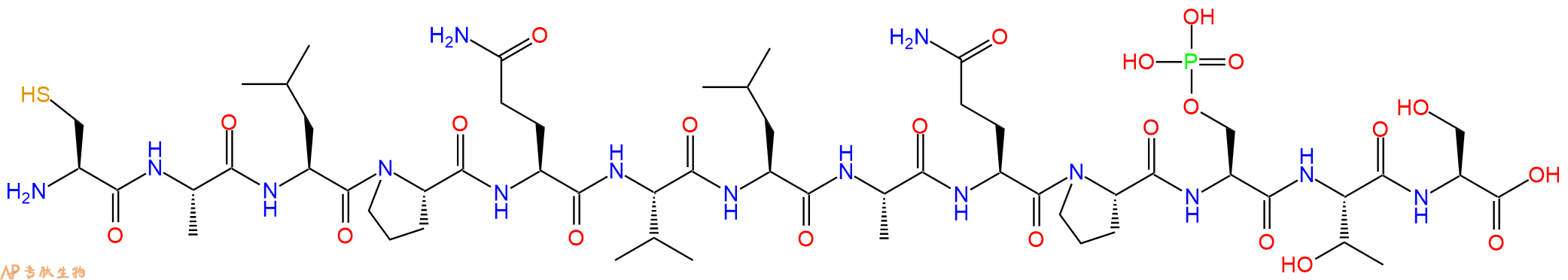 专肽生物产品H2N-Cys-Ala-Leu-Pro-Gln-Val-Leu-Ala-Gln-Pro-Ser(PO3H2)-Thr-Ser-OH