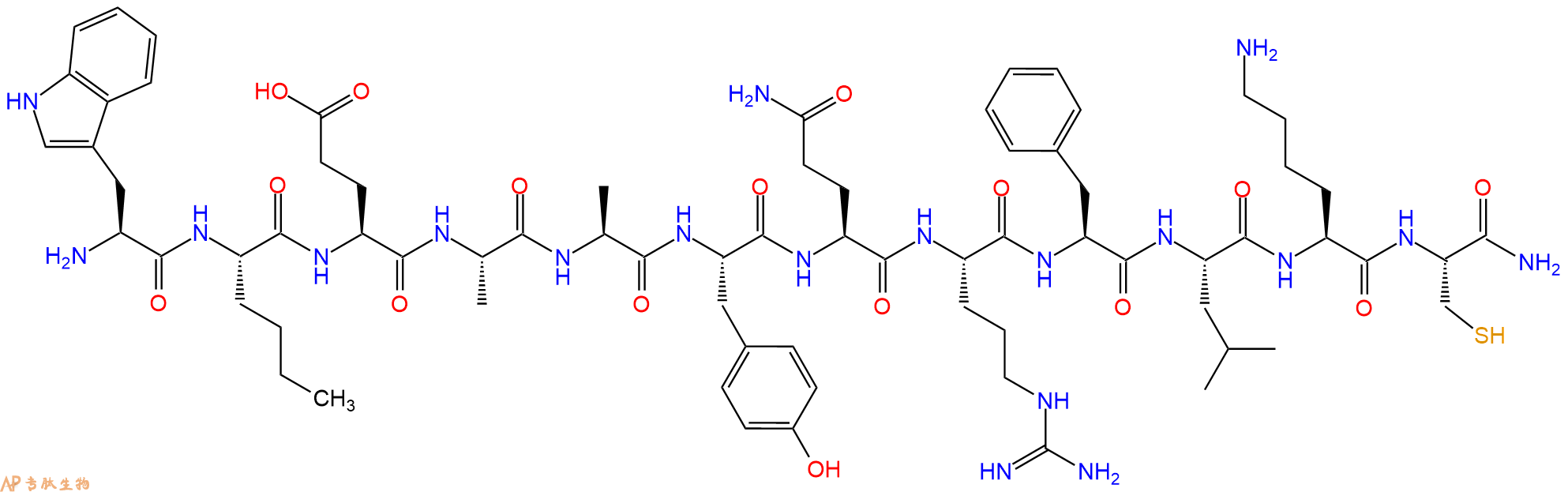 专肽生物产品H2N-Trp-Nle-Glu-Ala-Ala-Tyr-Gln-Arg-Phe-Leu-Lys-Cys-CONH2