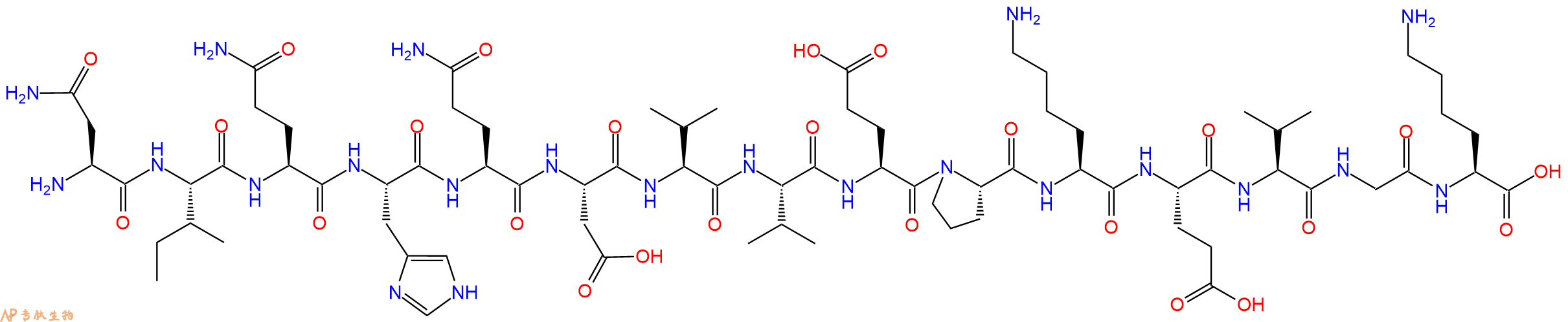专肽生物产品H2N-Asn-Ile-Gln-His-Gln-Asp-Val-Val-Glu-Pro-Lys-Glu-Val-Gly-Lys-OH