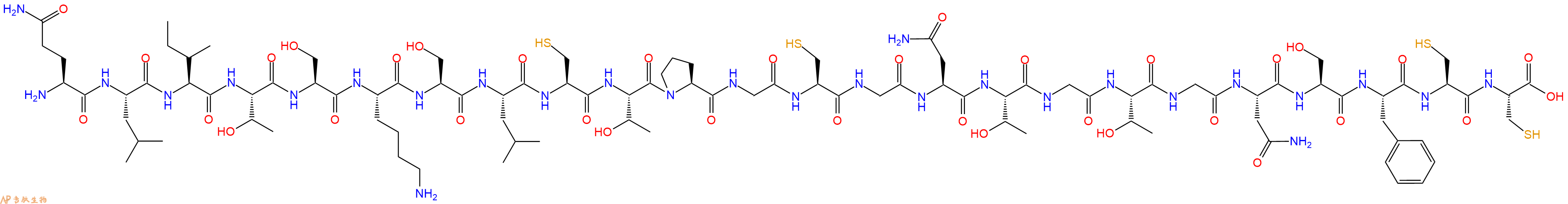 专肽生物产品H2N-Gln-Leu-Ile-Thr-Ser-Lys-Ser-Leu-Cys-Thr-Pro-Gly-Cys-Gly-Asn-Thr-Gly-Thr-Gly-Asn-Ser-Phe-Cys-Cys-OH