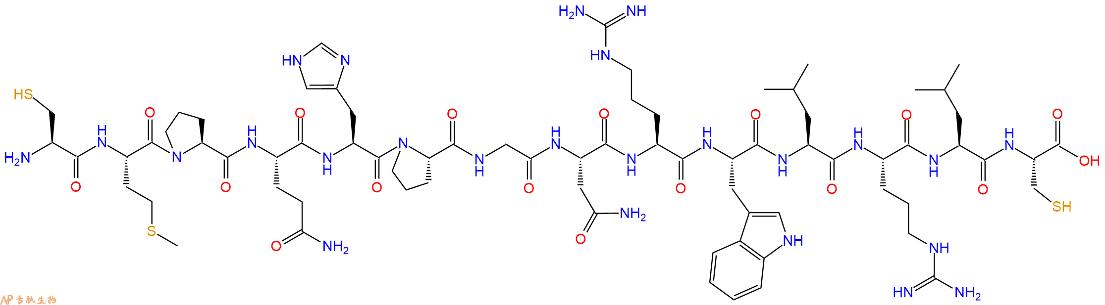 专肽生物产品H2N-Cys-Met-Pro-Gln-His-Pro-Gly-Asn-Arg-Trp-Leu-Arg-Leu-Cys-OH