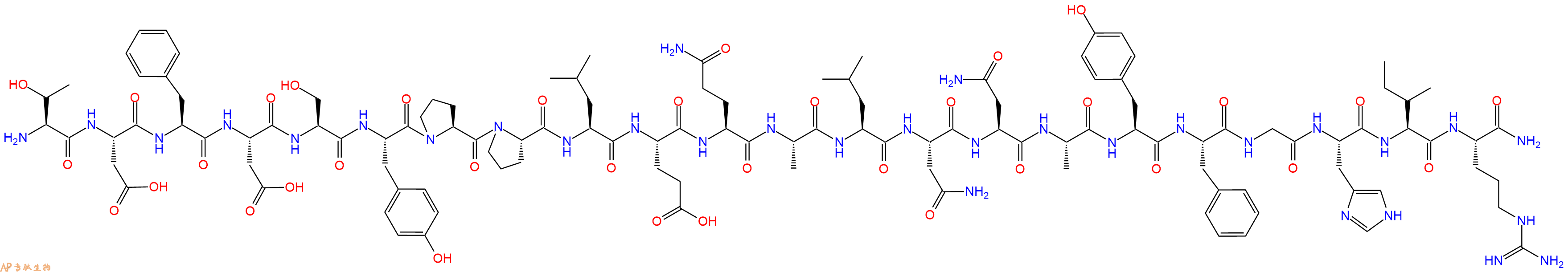 专肽生物产品H2N-Thr-Asp-Phe-Asp-Ser-Tyr-Pro-Pro-Leu-Glu-Gln-Ala-Leu-Asn-Asn-Ala-Tyr-Phe-Gly-His-Ile-Arg-CONH2