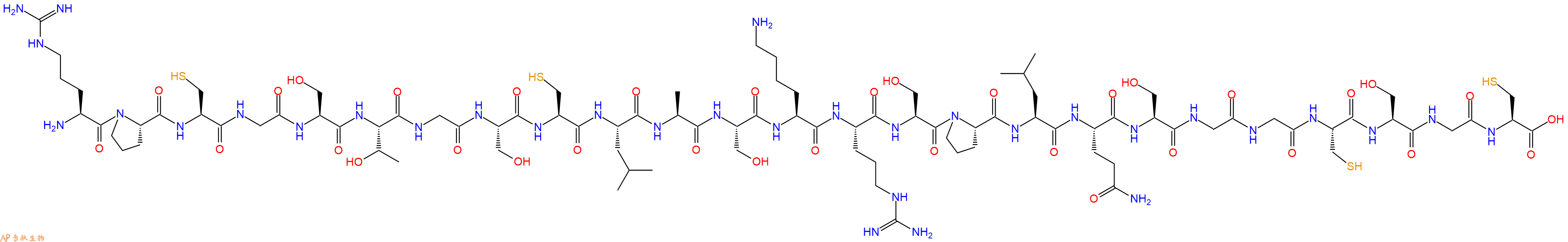 专肽生物产品H2N-Arg-Pro-Cys-Gly-Ser-Thr-Gly-Ser-Cys-Leu-Ala-Ser-Lys-Arg-Ser-Pro-Leu-Gln-Ser-Gly-Gly-Cys-Ser-Gly-Cys-OH
