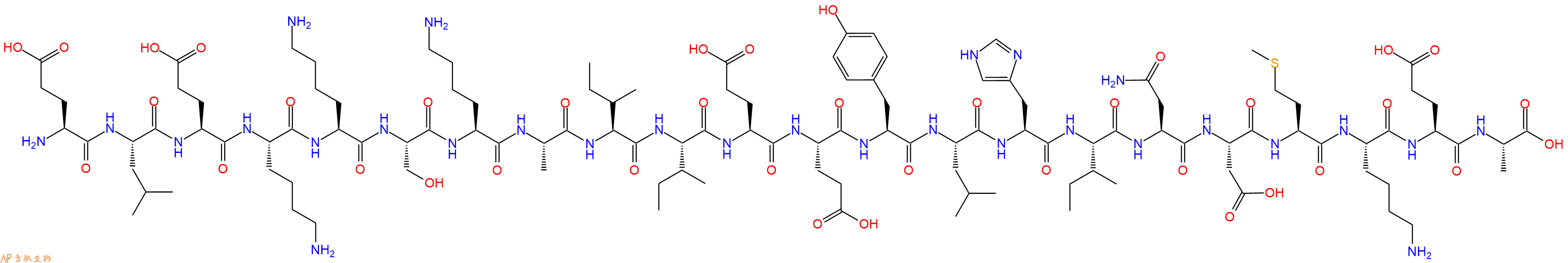 专肽生物产品H2N-Glu-Leu-Glu-Lys-Lys-Ser-Lys-Ala-Ile-Ile-Glu-Glu-Tyr-Leu-His-Ile-Asn-Asp-Met-Lys-Glu-Ala-OH